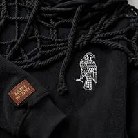 Sweat à capuche personnalisé en polaire 500 GSM, coupe ample, style streetwear, avec motif toile de macramé et effet vieilli