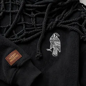Sweat à capuche personnalisé en polaire 500 GSM, coupe ample, style streetwear, avec motif toile de macramé et effet vieilli - Product Image 6