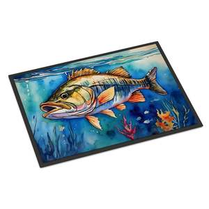 Striped Bass Doormat Non-Slip Washable Low Pile Indoor/Outdoor Entryway Rug 24H X 36W Front Door <b>Mat</b> - Product Image 1