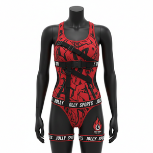 Conjunto de Baño de Alta Calidad en Poliéster y Spandex de 225 GSM, Estampado Gráfico Rojo, Tela Elástica, Logotipo Personalizado para Mujer - Product Image 6