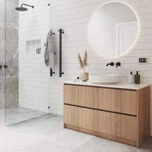 Meuble-lavabo de salle de bain moderne en bois MDF de style européen JY Vietnam, 48 pouces, sur pied, avec lavabo en céramique, facile à nettoyer, luxe - Product Image 4