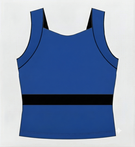 Camiseta sin mangas personalizada para niñas, de licra y poliéster, para animadoras, con estampado por transferencia térmica y pedrería, uniforme de equipo. - Product Image 2