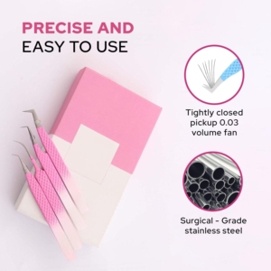 HARBOR INDUSTRY – Kit de pinces à cils en acier inoxydable dégradé rose, pointes lisses et durables, longueur 10 cm, pour extensions de cils et sourcils - Product Image 4
