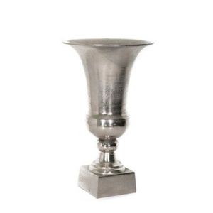 Modern Silver Plated Metal <b>Vase</b> Hammered Tall Trumpet Flower <b>Vase</b> For Home Decor Contemporary <b>Decorative</b> <b>Vase</b> Centerpiece <b>Vases</b> - Product Image 3