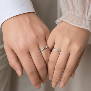 Natural Round Brilliant Cut Diamond <b>Couple</b> Bands | White Gold Pave Setting <b>Rings</b> | Matching Wedding Engagement Fine Jewelry - Product Image 1