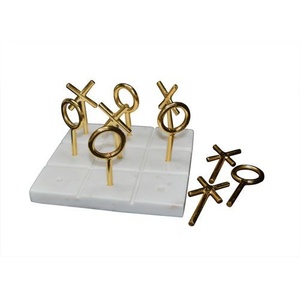 Handcrafted wooden tic tac toe <b>game</b> <b>board</b> with gold metal pieces classic tabletop <b>game</b> decorative home decor coffee <b>table</b> accent - Product Image 6