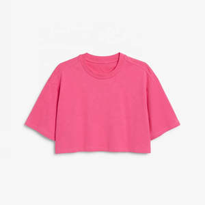 Camiseta Corta Ajustada de Mujer con Rayas, Estilo Moderno y Elegante, Informal, Ecológica, a Cuadros, para Verano - Product Image 5