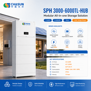 อินเวอร์เตอร์พลังงานแสงอาทิตย์แบบไฮบริด Chasun <span class=keywords><strong>SPH</strong></span> 3000-6000TL-HUB 3-6kW ออลอินวัน พร้อมระบบกักเก็บพลังงานภายในบ้าน LiFePO4 ขนาด <span class=keywords><strong>5</strong></span>-40kWh - Product Image 3