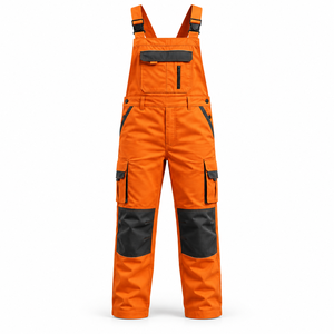 Salopette de travail pour hommes avec bretelles réglables, poches cargo, genoux renforcés, pour chantier, atelier, vêtements de travail utilitaires, salopette de chantier - Product Image 2