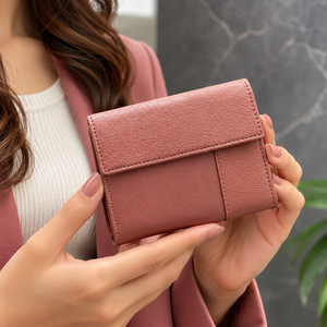 Portefeuille unisexe en cuir véritable, collection multi-poches stylé, porte-cartes en cuir véritable de couleur marron - Product Image 1