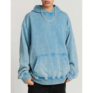 เสื้อฮู้ดดี้ทรงโอเวอร์ไซส์สไตล์สตรีทแฟชั่น ล้างสีแบบแอซิดวอช ขายตรงจากโรงงาน สำหรับผู้ชาย - Product Image 4