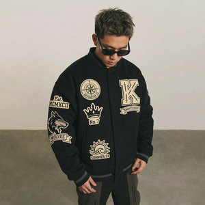 VARSITY SPORTS GEARS OEM Custom Front Sleeve Chenille Embroidery Casual Winter Woolen Vintage Letterman Baseball Varsity <b>Jackets</b> - Product Image 4