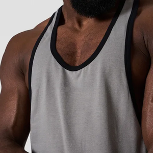 Hot Sales Ribbed Fitness Crop Tops Men's Breathable Muscle Fit <b>Stringer</b> Blank tank Top Summer Mens Tank Tops Sleeveless Men - Product Image 6