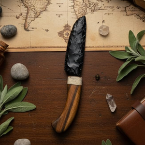Daga de Cristal de Obsidiana Negra de 10 Pulgadas - Athame de Vidrio Volcánico Natural - Cuchillo Ritual de Sanación Espiritual - Coleccionable al por Mayor - Product Image 3
