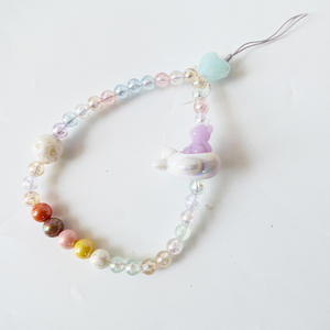 Colgantes de Bolso Hechos a Mano con Cuentas, Correa de Conejito de Dibujos Animados, Corazón, Perlas y Cristales, Llavero Estético para Mochila, Accesorios para Bolsos, Artículos de Regalo - Product Image 4
