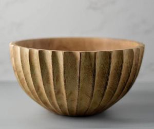 Multifunctional Natural Acacia Wooden Serving Bowl European Handmade Eco-Friendly Durable Kitchenware Dinnerware Bowl - Product Image 3