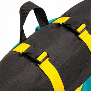Yellow and blue color matching design <b>backpack</b> roll top <b>backpack</b> expandable sports <b>backpack</b> <b>large</b> capacity leisure <b>backpack</b> - Product Image 5
