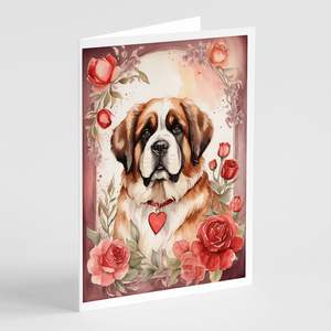 Saint Bernard Valentine Lunatique A7 Taille 5x7 Cartes Vierge Lot de 8 Cartes de Vœux Vierges avec Enveloppes - Product Image 1
