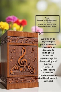 Personalized Handmade Wooden Train Locomotive Cremation Urn Engraved <b>Memorial</b> Keepsake <b>Box</b> American Style Durable Eco-Friendly - Product Image 3