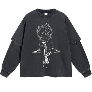 Sudadera Oversize con Estampado y Cuello Redondo para Hombre, Manga Regular, Tejido de Algodón, Estilo Casual Urbano, Transpirable para Otoño - Product Image 1