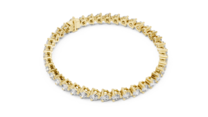 Pulsera de tenis clásica con diamantes cultivados en laboratorio, corte redondo, engastada en oro amarillo de 18 quilates, para uso diario en la oficina, bodas y compromisos, para mujer. - Product Image 2