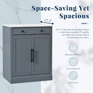 TOPMAX Dispensa da Cucina Moderna Autoportante con 2 Ripiani Regolabili, Mobile Bar Caffè, Cassettiera Buffet per Conservazione Alimenti e Video di Montaggio Inclusi - Product Image 5