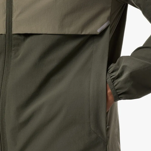 Chaqueta con Capucha y Cremallera para Hombre, Color Verde Oliva, Manga Larga, Resistente al Viento, Informal, Color Sólido, Peso Medio, Poliéster, Corte Regular, para Otoño - Product Image 5