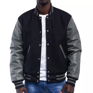 High Street Style Varsity Jacket with Chenille Embroidery Letterman Baseball Varsity Coat for <b>Men</b> - Product Image 2