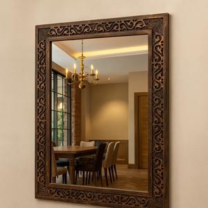 Miroir mural en bois de qualité supérieure, robuste, pour la décoration de bureaux et de salles d'étude, miroir suspendu en gros - Product Image 2