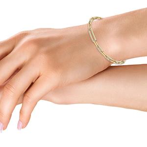 สร้อยข้อมือแบบคลิปหนีบประดับเพชรทรงกลมเพาะเลี้ยงในห้องปฏิบัติการ น้ำหนักรวม 1.00 กะรัต ทำจากทองคำโรสโกลด์ 9K - Product Image 3