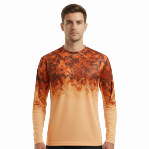 Custom Logo Long Sleeve Fishing <b>Shirt</b> UV Protection Quick Dry Pullover Camo Print Polyester Angling Wear - Product Image 6