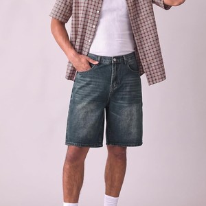 Nuevos Pantalones Cortos de Mezclilla para Hombre, Cintura Alta, Corte Recto, Lavado a la Piedra, Algodón, Casuales, Transpirables, para Verano, OEM ODM - Product Image 4