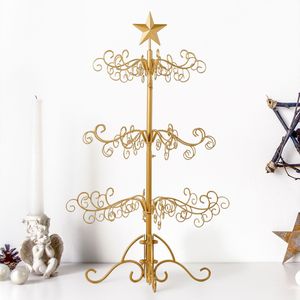 Supporto per Albero di Natale in Ferro Battuto da 3 Piedi, per Interni ed Esterni, Decorazione per Feste e Casa, Espositore per Ornamenti Natalizi in Legno - Product Image 4