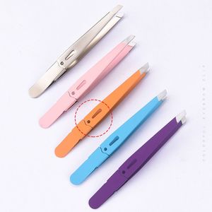 Eyebrow Tweezer Durable Portable Eyebrow Tweezers Hair Removal Professional Stainless Steel Colorful Multifunctional <b>Makeup</b> <b>Tool</b> - Product Image 3