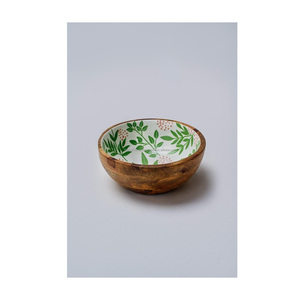 Best Selling Dinner Serving Wooden <b>Enamel</b> <b>Bowl</b> Floral Print Handcrafted Reusable Salad & Sweet Serving Lightweight Wooden <b>Bowl</b> - Product Image 2