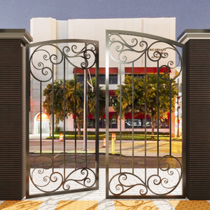 Portail en fer forgé sur mesure pour allée et jardin, portail métallique robuste, portail principal décoratif en fer forgé, fournisseur, prix d'usine - Product Image 4