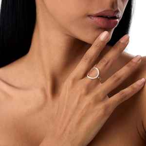 Bague en diamant rond cultivé en laboratoire pour femme, or massif 14 carats, élégante, avec bande festonnée, cadeau d'anniversaire, idéale pour une petite amie - Product Image 6