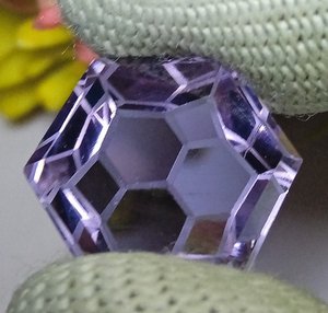 Pierre précieuse d'améthyste naturelle certifiée IGI, taille hexagonale unique, haute qualité, pierre lâche légère pour la fabrication de bijoux, bague, pendentif - Product Image 1