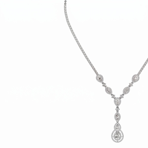 Collier statement Atlantis Pear Drop pour femme, diamants naturels et cultivés en laboratoire, taille mixte, argent sterling 9KT, 10KT, 14KT, 18KT - Product Image 3