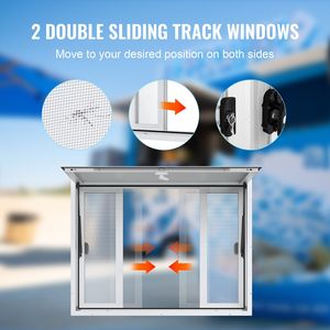 Aluminum Alloy 48"x36" Concession <b>Window</b> for Food Trucks 85Degrees 4 Sliding <b>Windows</b> Serving <b>Window</b> - Product Image 3