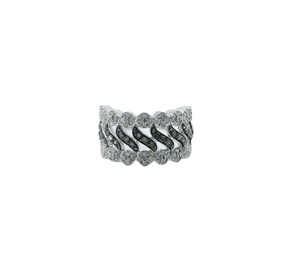 Anillo de Plata de Moda JEWELSPAARK para Mujer con Diamantes Redondos Naturales Blancos y Marrones de 1.44Ct en Forma de Ola - Product Image 1
