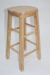 Rustic Rubber Wood Water Resistant Durable Eco-Friendly Commercial Bar <b>Stool</b> for Hotel Apartment & Home Bar/Living Room Use - Product Image 2