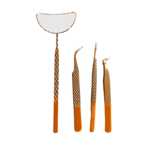 Pinzas para Pestañas de Acero Inoxidable con Punta de Diamante de Dos Tonos, Punta Puntiaguda para Volumen, Herramienta Profesional para Extensión de Pestañas - Product Image 1