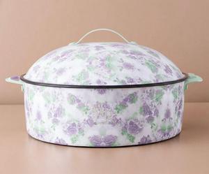 Modern Food <b>Warmer</b> Hotpot Serving Dish with Floral Pattern Lid, Casserole Dining Tabletop <b>Buffet</b> for Home Party Kitchenware Dish - Product Image 2