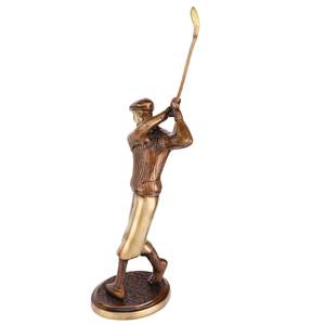 Trofeo de Golf Personalizable de Resina Dorada Antigua de 11 Pulgadas con Figura Masculina, Incluye Personalización - Product Image 5