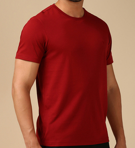 T-shirt en coton uni pour homme, coupe classique, respirant, col rond, doux, vêtement basique d'été, vente en gros OEM personnalisée - Product Image 3