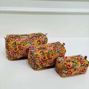 Cosmetic Bags & Cases Portable Travel Women Toiletry Cotton <b>Canvas</b> Makeup Pouch Cosmetic Bag Large Capacity Organizer - Product Image 3