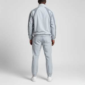 Survêtement léger à capuche pour homme, manches longues, color block, séchage rapide, coupe sportive classique, idéal pour le printemps, en polyester avec poches latérales - Product Image 6