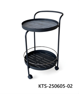Modern Metal Rolling Side <b>Table</b> with Wheels 2 Tier Round Serving Cart Sofa Side TableCart for Living Room Bedroom Vietnam - Product Image 2