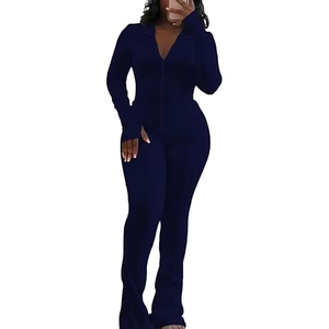 Women's Sculpting Sports <b>Jumpsuit</b> Zip Front Yoga Fitness Training One Piece Activewear Stretch <b>Workout</b> Bodysuit - Product Image 1
